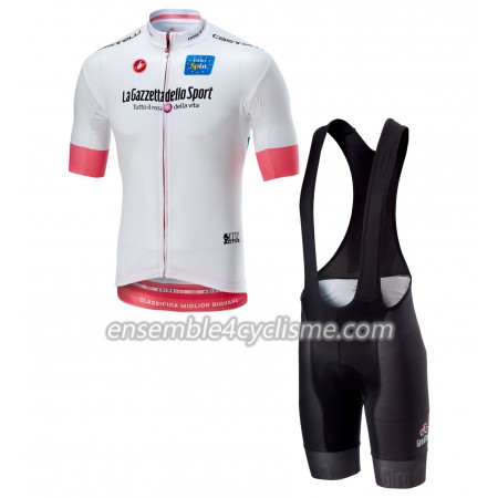 Tenue Maillot Blanc + Cuissard à Bretelles 2018 Tour d'Italie